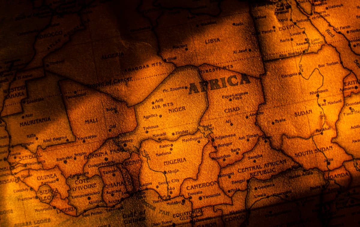Carte abstraite de l'Afrique