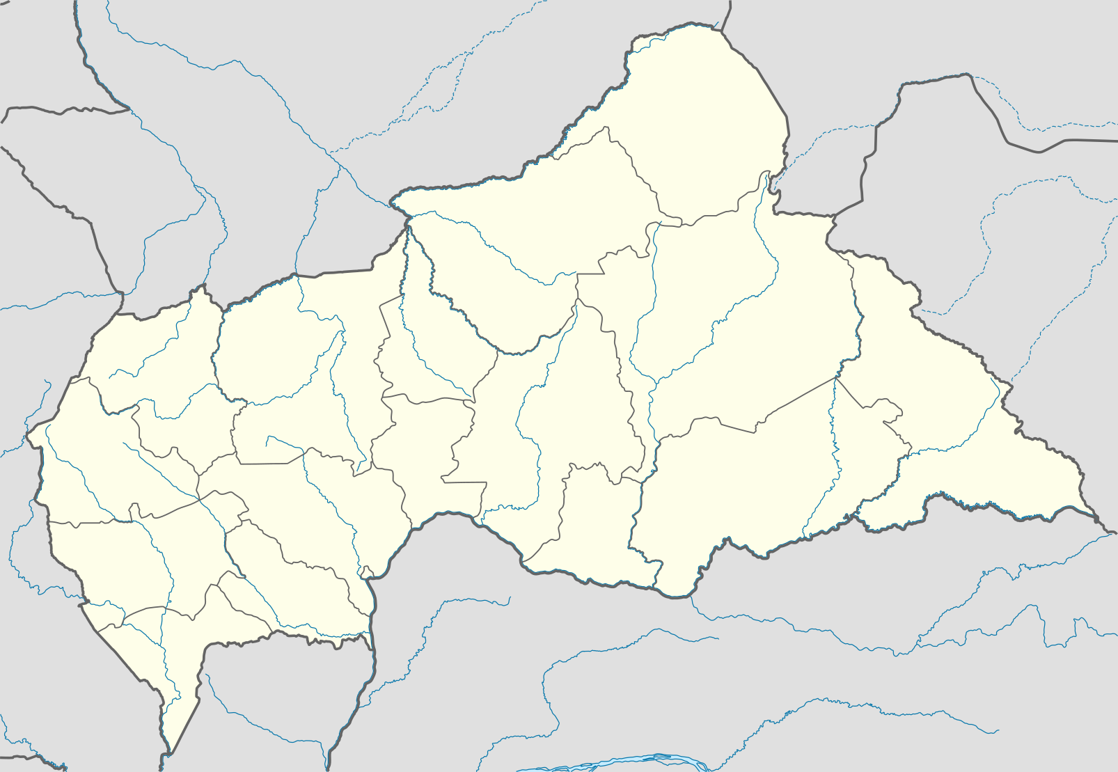 Carte géographique de la République centrafricaine
